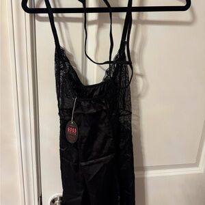 Avid love black lace nightgown with thong